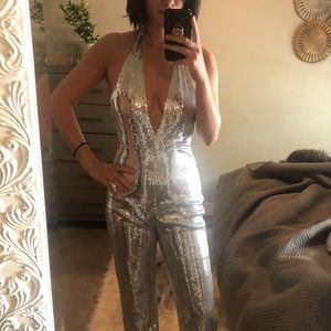 Silver Sequin jumpsuit